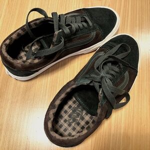 Vans Old Skool Suede Shoes - Plaid & Scarab Green